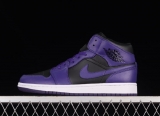 2023.8 Super Max Perfect Jordan 1 Mid “Purple Black”Men And Women Shoes-ZL (80)