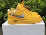 2023.9 (PK cheaper)OFF-WHITE x Authentic Nike Air Force 1 “University Gold” Men And Women Shoes-ZL720 (57)