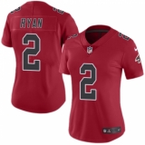 Women's Nike Atlanta Falcons #2 Matt Ryan Limited Red Rush Vapor Untouchable NFL Jersey