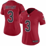 Women's Nike Atlanta Falcons #3 Matt Bryant Limited Red Rush Vapor Untouchable NFL Jersey