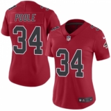 Women's Nike Atlanta Falcons #34 Brian Poole Limited Red Rush Vapor Untouchable NFL Jersey