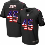 Men's Nike Atlanta Falcons #45 Deion Jones Elite Black Alternate USA Flag Fashion NFL Jersey