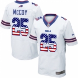 Men's Nike Buffalo Bills #25 LeSean McCoy Elite White Road USA Flag Fashion NFL Jersey