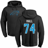 NFL Nike Carolina Panthers #74 Daeshon Hall Black Name & Number Logo Pullover Hoodie