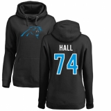 NFL Women's Nike Carolina Panthers #74 Daeshon Hall Black Name & Number Logo Pullover Hoodie