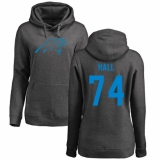 NFL Women's Nike Carolina Panthers #74 Daeshon Hall Ash One Color Pullover Hoodie