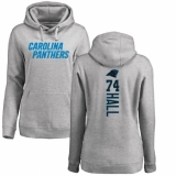 NFL Women's Nike Carolina Panthers #74 Daeshon Hall Ash Backer Pullover Hoodie