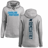 NFL Women's Nike Carolina Panthers #22 Christian McCaffrey Ash Backer Pullover Hoodie