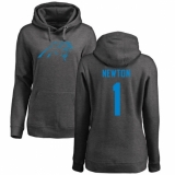 NFL Women's Nike Carolina Panthers #1 Cam Newton Ash One Color Pullover Hoodie