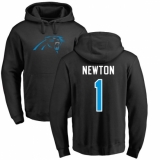 NFL Nike Carolina Panthers #1 Cam Newton Black Name & Number Logo Pullover Hoodie