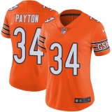Women's Nike Chicago Bears #34 Walter Payton Limited Orange Rush Vapor Untouchable NFL Jersey