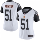 Women's Nike Cincinnati Bengals #51 Kevin Minter Limited White Rush Vapor Untouchable NFL Jersey