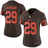 Women's Nike Cleveland Browns #29 Duke Johnson Limited Brown Rush Vapor Untouchable NFL Jersey