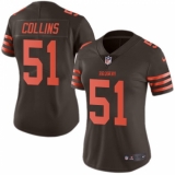 Women's Nike Cleveland Browns #51 Jamie Collins Limited Brown Rush Vapor Untouchable NFL Jersey