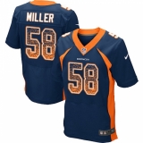 Men's Nike Denver Broncos #58 Von Miller Elite Navy Blue Alternate Drift Fashion NFL Jersey