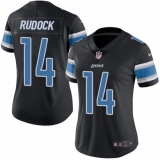 Women's Nike Detroit Lions #14 Jake Rudock Limited Black Rush Vapor Untouchable NFL Jersey