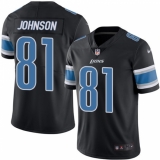 Men's Nike Detroit Lions #81 Calvin Johnson Limited Black Rush Vapor Untouchable NFL Jersey