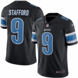 Men's Nike Detroit Lions #9 Matthew Stafford Limited Black Rush Vapor Untouchable NFL Jersey