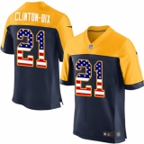 Men's Nike Green Bay Packers #21 Ha Clinton-Dix Elite Navy Blue Alternate USA Flag Fashion NFL Jersey