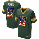 Men's Nike Green Bay Packers #17 Davante Adams Elite Green Home USA Flag Fashion NFL Jersey