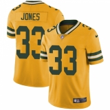 Men's Nike Green Bay Packers #33 Aaron Jones Limited Gold Rush Vapor Untouchable NFL Jersey