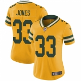 Women's Nike Green Bay Packers #33 Aaron Jones Limited Gold Rush Vapor Untouchable NFL Jersey
