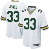 Men's Nike Green Bay Packers #33 Aaron Jones Game White NFL Jersey