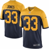 Men's Nike Green Bay Packers #33 Aaron Jones Game Navy Blue Alternate NFL Jersey