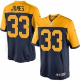 Men's Nike Green Bay Packers #33 Aaron Jones Limited Navy Blue Alternate NFL Jersey