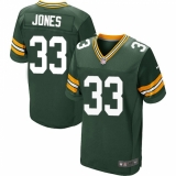 Men's Nike Green Bay Packers #33 Aaron Jones Elite Green Team Color NFL Jersey