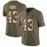 Youth Nike Houston Texans #43 Corey Moore Limited Olive/Gold 2017 Salute to Service NFL Jersey