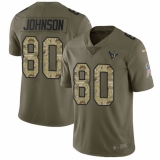Youth Nike Houston Texans #80 Andre Johnson Limited Olive/Camo 2017 Salute to Service NFL Jersey