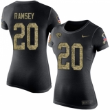 NFL Women's Nike Jacksonville Jaguars #20 Jalen Ramsey Black Camo Salute to Service T-Shirt