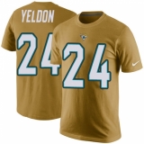 NFL Men's Nike Jacksonville Jaguars #24 T.J. Yeldon Gold Rush Pride Name & Number T-Shirt