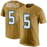 NFL Men's Nike Jacksonville Jaguars #5 Blake Bortles Gold Rush Pride Name & Number T-Shirt