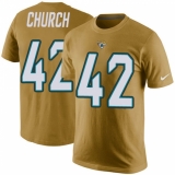 NFL Men's Nike Jacksonville Jaguars #42 Barry Church Gold Rush Pride Name & Number T-Shirt