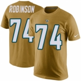 NFL Men's Nike Jacksonville Jaguars #74 Cam Robinson Gold Rush Pride Name & Number T-Shirt