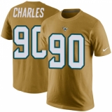 NFL Men's Nike Jacksonville Jaguars #90 Stefan Charles Gold Rush Pride Name & Number T-Shirt