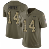 Youth Nike Los Angeles Chargers #14 Dan Fouts Limited Olive/Camo 2017 Salute to Service NFL Jersey