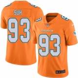 Men's Nike Miami Dolphins #93 Ndamukong Suh Limited Orange Rush Vapor Untouchable NFL Jersey