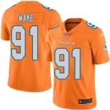 Men's Nike Miami Dolphins #91 Cameron Wake Elite Orange Rush Vapor Untouchable NFL Jersey