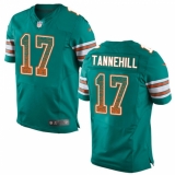 Men's Nike Miami Dolphins #17 Ryan Tannehill Elite Aqua Green Alternate Drift Fashion NFL Jersey