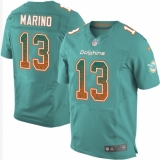 Men's Nike Miami Dolphins #13 Dan Marino Elite Aqua Green Home Drift Fashion NFL Jersey