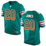 Men's Nike Miami Dolphins #20 Reshad Jones Elite Aqua Green Alternate Drift Fashion NFL Jersey