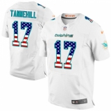Men's Nike Miami Dolphins #17 Ryan Tannehill Elite White Road USA Flag Fashion NFL Jersey