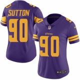 Women's Nike Minnesota Vikings #90 Will Sutton Limited Purple Rush Vapor Untouchable NFL Jersey