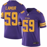 Men's Nike Minnesota Vikings #59 Emmanuel Lamur Limited Purple Rush Vapor Untouchable NFL Jersey