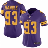 Women's Nike Minnesota Vikings #93 John Randle Limited Purple Rush Vapor Untouchable NFL Jersey