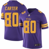 Youth Nike Minnesota Vikings #80 Cris Carter Elite Purple Rush Vapor Untouchable NFL Jersey