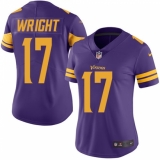 Women's Nike Minnesota Vikings #17 Jarius Wright Elite Purple Rush Vapor Untouchable NFL Jersey